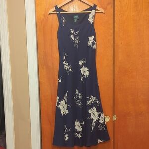 Ralph Lauren Navy Blue Floral Midi